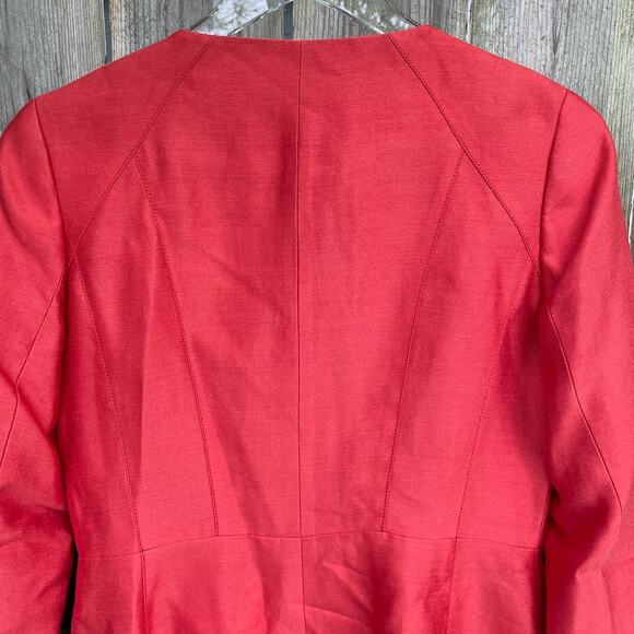 Banana Republic Full Zip Jacket Silk Tunic Long Suit Coral Small Petite NWT - Picture 5 of 11